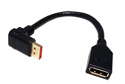 DisplayPort redukce v.1.4 (HBR3, 8K@30Hz) DP(F) - DP(M) lomený dolů, 0,15m