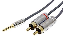 Kabel jack 3,5M - 2x cinch M, 1m