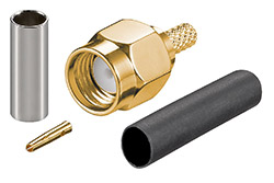 RP-SMA(M) konektor krimpovací na kabel  RG174/RG316