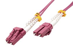 Optický patchkabel LC-LC 50/125 (multi mode), 2mm, duplex, OM4, LSOH, Low-Loss, 20m