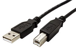 USB 2.0 kabel A-B, 1m, černý
