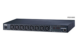 Napájecí panel 8x C13, IP, celkové měření, ovládání, vstup C20, + kabel 3m (PE6108G)