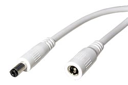 Prodlužovací napájecí kabel s konektorem  5,5 x 2,1mm, AWG18, bílý, 3m