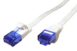 UTP patchkabel kat. 6a, plochý, 5m, bílý