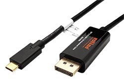 Kabel obousměrný USB C(M) <-> DisplayPort(M), 4K@60Hz, 2m