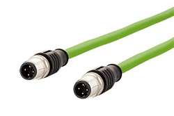 Kabel M12 4pin (M) kód D - M12 4pin (M) kód D, 1m