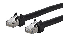 Venkovní S/UTP patchkabel kat. 5e, Flex500, 6kV, 1m, černý