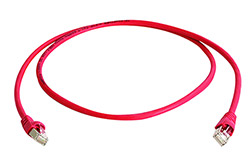S/FTP patchkabel kat. 6a, LSOH, 0,25m, červený (100008030)