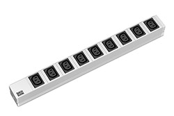 19" napájecí panel 1U, 9x zásuvka C13, šedý, 2m (333.539)