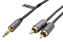 Kabel jack 3,5M - 2x cinch M, 1m