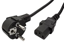 Kabel síťový, CEE 7/7(M) - IEC320 C13, 1,8m, černý