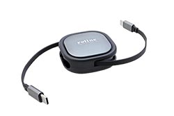 Svinovací USB 2.0 kabel, USB C(M) - USB C(M), PD 60W, černý, 1,2m