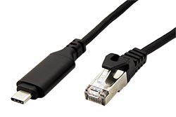Kabel USB C(M) -> RJ45M, Gigabit Ethernet, 1m, černý