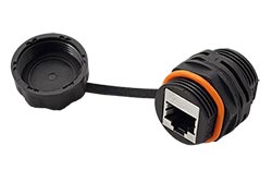 Spojka RJ45 kat. 6a STP, vodotěsná, do panelu, IP68