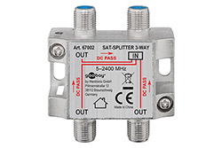 Anténní rozbočovač 1:3, 4x F(F), SAT/TV, kovový, 5 MHz- 2450 MHz