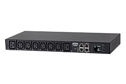 19" napájecí panel, 6x C13 + 2x C19, IP, celkové měření, vidlice IEC 60309 32A, 3m (PG5308G)
