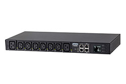 19" napájecí panel, 6x C13 + 2x C19, IP, celkové měření, ovládání, vidlice IEC 60309 32A, 3m (PG6308G)