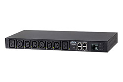 19" napájecí panel, 6x C13 + 2x C19, IP, měření, ovládání, vidlice IEC 60309 32A, 3m (PG8308G)