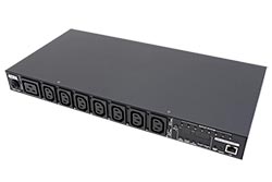 19" napájecí panel, 7x C13 + 1x C19, IP, měření, ovládání, jištění, vstup C20, + kabel 3m (PE8208G)