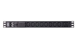 19" napájecí panel, 8x C13 + 1x C19, přepěťová ochrana, vstup C20, + kabel 3m (PE0209SG)