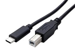 USB 2.0 kabel USB C(M) - USB B(M),  1,8m, černý