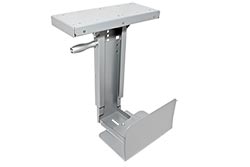 Držák PC pod desku stolu, možnost otočení, stříbrný, 30kg