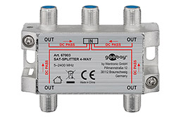 Anténní rozbočovač 1:4, 5x F(F), SAT/TV, kovový, 5 MHz - 2450 MHz