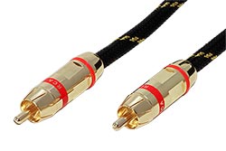 Kabel cinch(M) - cinch(M), červené konektory, 2,5m