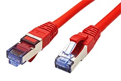 S/FTP patchkabel kat. 6a, LSOH, 0,5m, červený