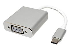 Adaptér USB C(M) -> VGA(F), 1920x1080@60Hz, Alu