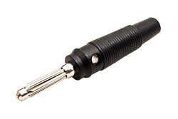 Konektor "banánek" 4mm, izolace PVC, černý