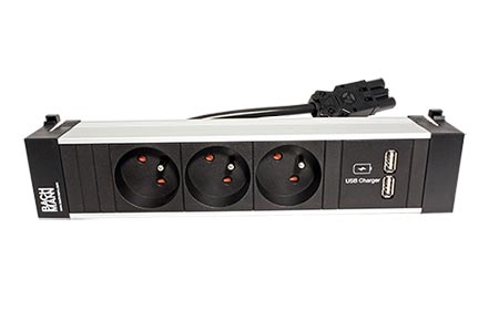 Systém Power FRAME, box pro 4 moduly, 3x zásuvka CZ, zdroj (2x USB ...