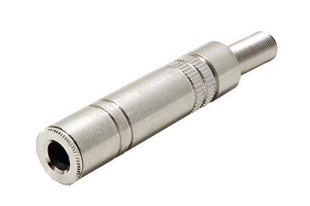 Konektor stereo jack 6,35(F), na kabel, kovový