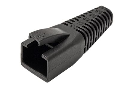 Krytka konektoru RJ45 na kulatý kabel 5,5 - 8,5mm, s ochranou západky, 10ks, černá