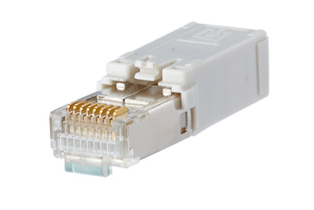 E-DAT Průmyslový konektor RJ45 kat. 6 stíněný, do konektorů a spojek IP67, šedý