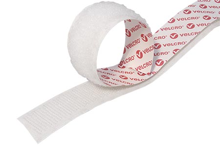 Páska se suchým zipem, pro všeobecné použití, nalepovací, 20mm x 25m, bílá