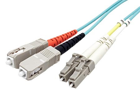 Optický patchkabel LC-SC 50/125 (multimode), duplex, OM3, LSOH, 2m