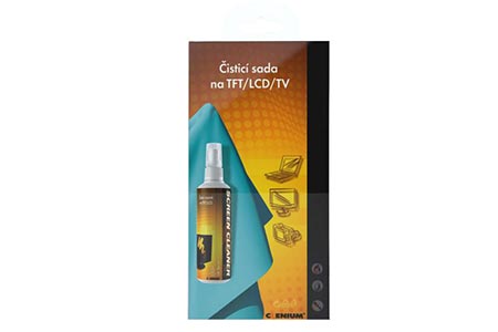 Čistící sada na TFT/LCD/TV, 125ml roztok (rozprašovač) + mikroaktivní utěrka 40x40 cm