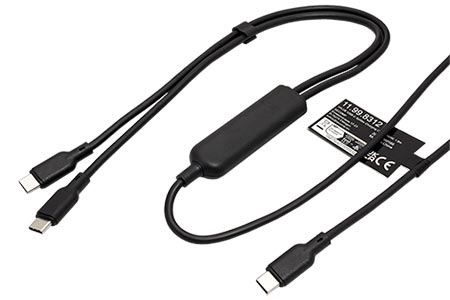 Napájecí kabel USB C - 2x USB C, 100W, 1,8m, černý