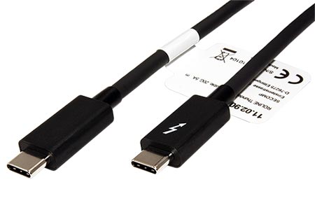 Thunderbolt 3 Kabel, USB C(M) - USB C(M), 20Gb/s, PD 100W, černý, 1m