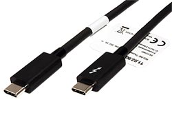 Thunderbolt 3 Kabel, USB C(M) - USB C(M), 20Gb/s, PD 100W, černý, 1m