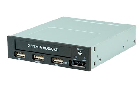 Interní box pro 2,5" HDD/SSD SATA, 3x USB 2.0, eSATAp