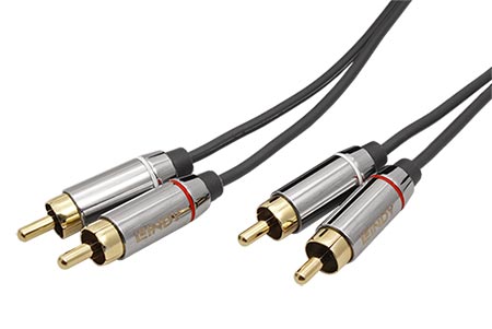 Kabel 2x cinch(M) - 2x cinch(M), audio, zlacené konektory, 0,5m
