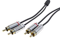 Kabel 2x cinch(M) - 2x cinch(M), audio, zlacené konektory, 0,5m
