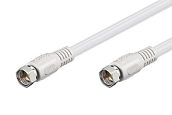 Kabel anténní SAT, 80dB, 2x stíněný F(M) - F(M), 0,5m, bílý