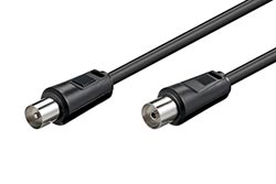 Kabel anténní TV, 70dB, 2x stíněný, IEC169-2, M-F, 7,5m, černý
