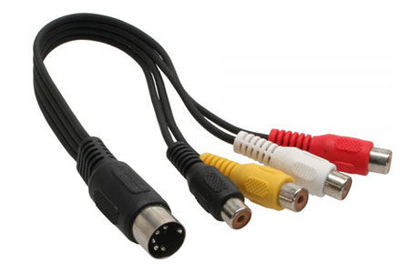 Kabel audio DIN 5pin(M) - 4x cinch(F), 20cm