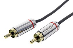 Kabel cinch(M) - cinch(M), audio, zlacené konektory, 0,5m