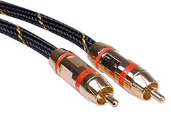 Kabel cinch(M) - cinch(M), červené konektory, 5m