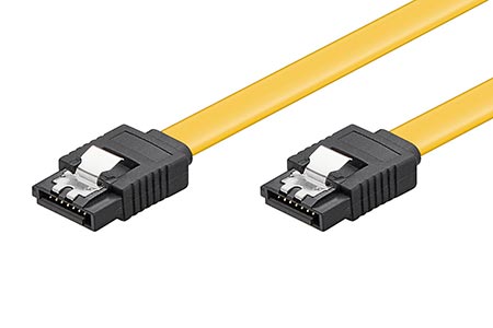 Kabel datový SATA 6 Gb/s, západky, 0,3m